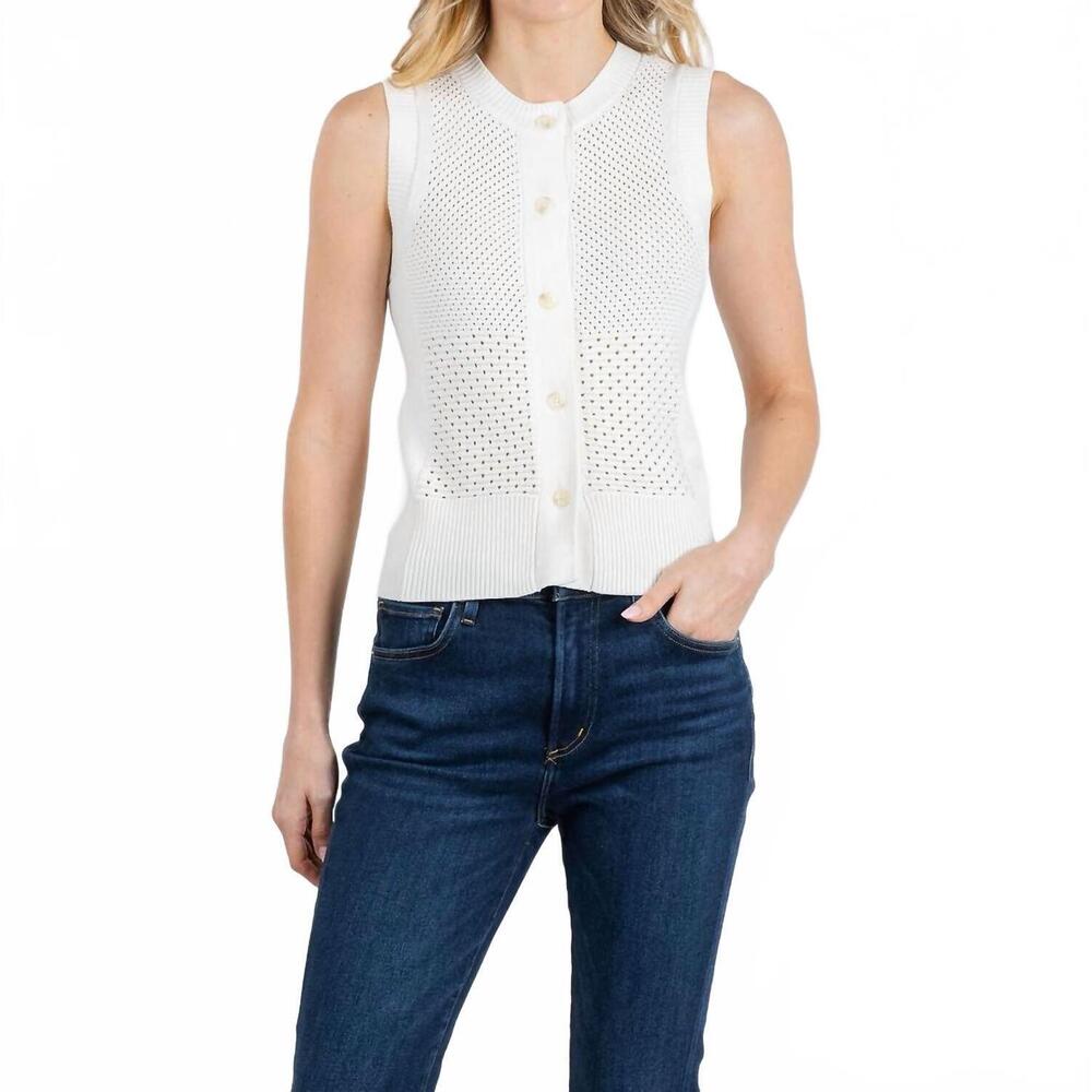 NEW WISPR mix pointelle tank top in ivory